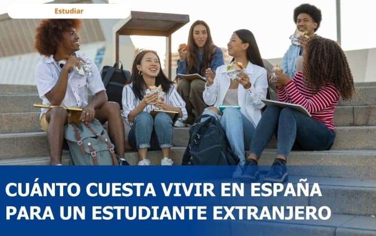 Estudiantes extranjeros en España en el campus universitario