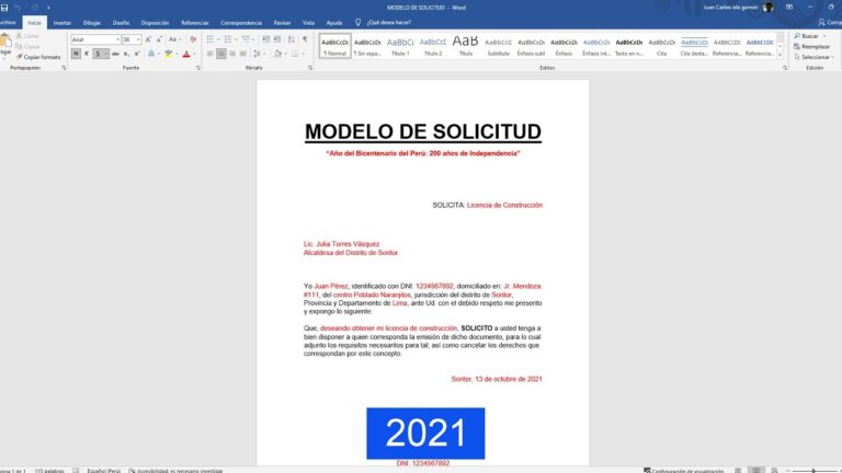 modelo de solicitud de carta