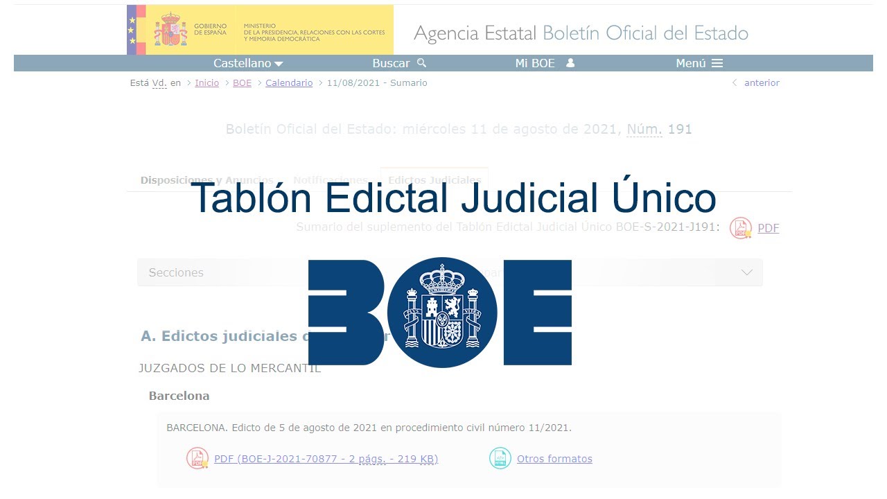 tablón edictal único búsqueda de notificaciones
